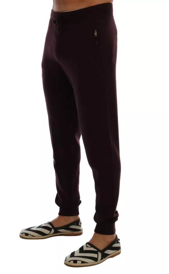 Dolce & Gabbana Purple Cashmere Gym Training Sports Pants