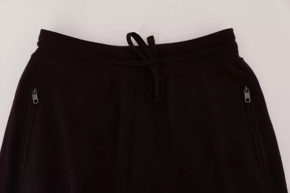 Dolce & Gabbana Purple Cashmere Gym Training Sports Pants