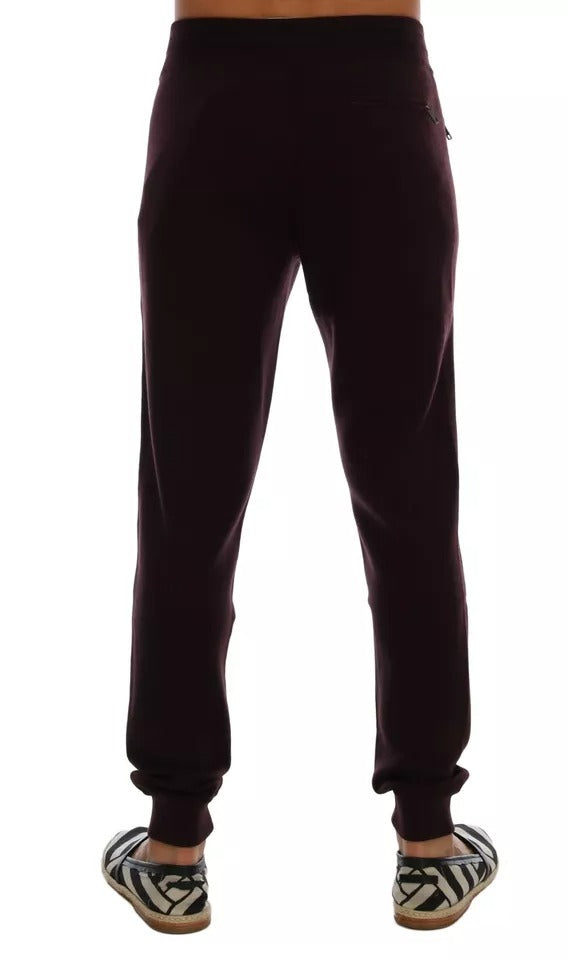 Dolce & Gabbana Purple Cashmere Gym Training Sports Pants