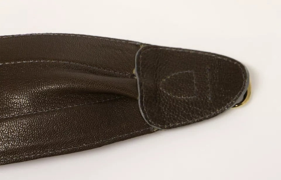 Dolce & Gabbana Brauner D&G-Logogürtel aus Leder und Leinen