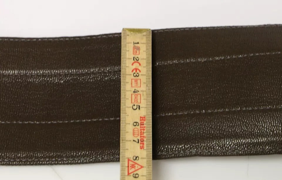 Dolce & Gabbana Brauner D&G-Logogürtel aus Leder und Leinen