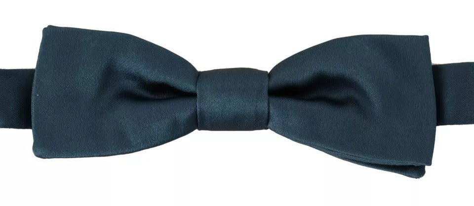 Dolce & Gabbana Blaue Fliege für Herren, 100 % Seide, verstellbarer Hals