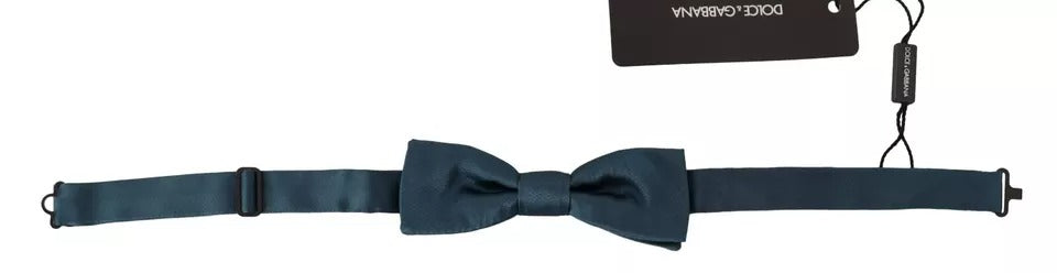 Dolce & Gabbana Blaue Fliege für Herren, 100 % Seide, verstellbarer Hals