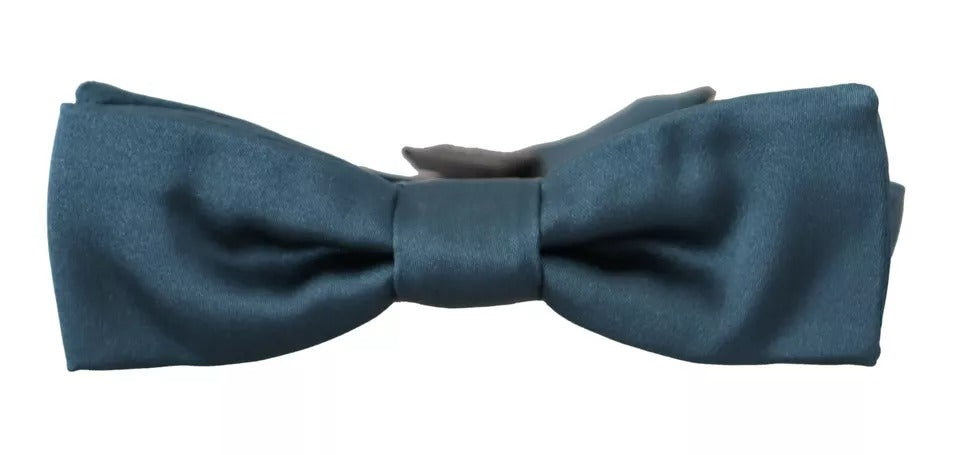 Dolce & Gabbana Blaue Fliege für Herren, 100 % Seide, verstellbarer Hals
