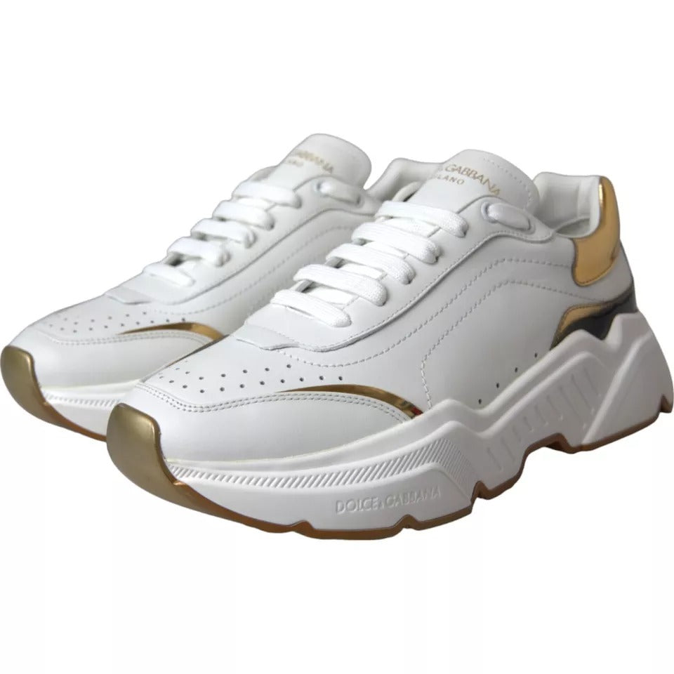 Dolce & Gabbana DAYMASTER Sneakers aus Leder in Weißgold Herren Schuhe