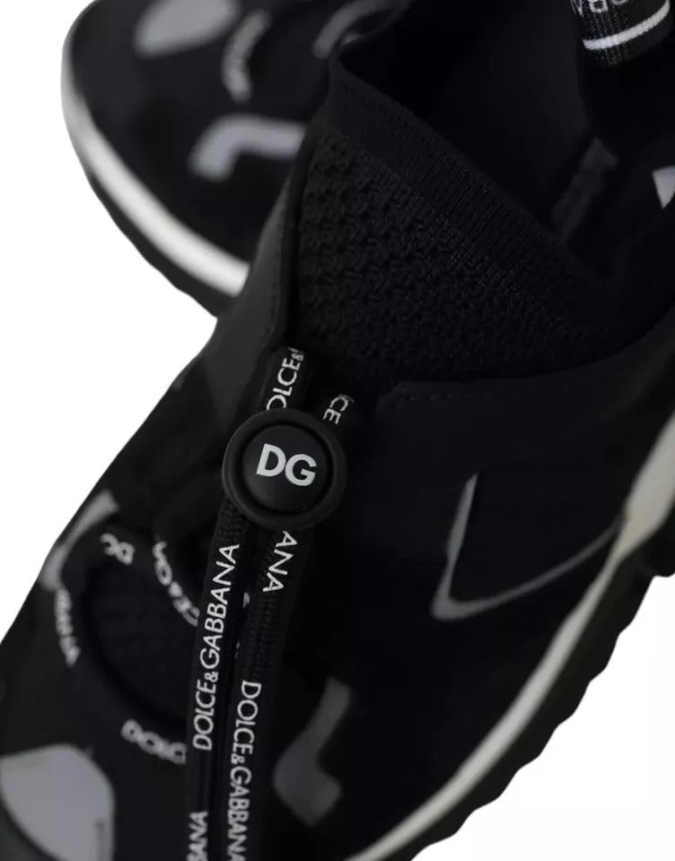 Dolce & Gabbana Schwarz Weiß Logo Sorrento Herren Sneakers Schuhe