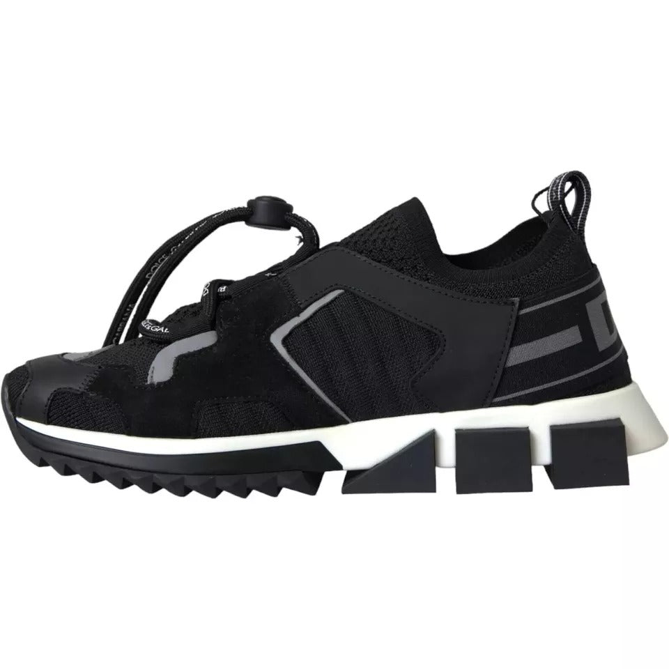 Dolce & Gabbana Schwarz Weiß Logo Sorrento Herren Sneakers Schuhe