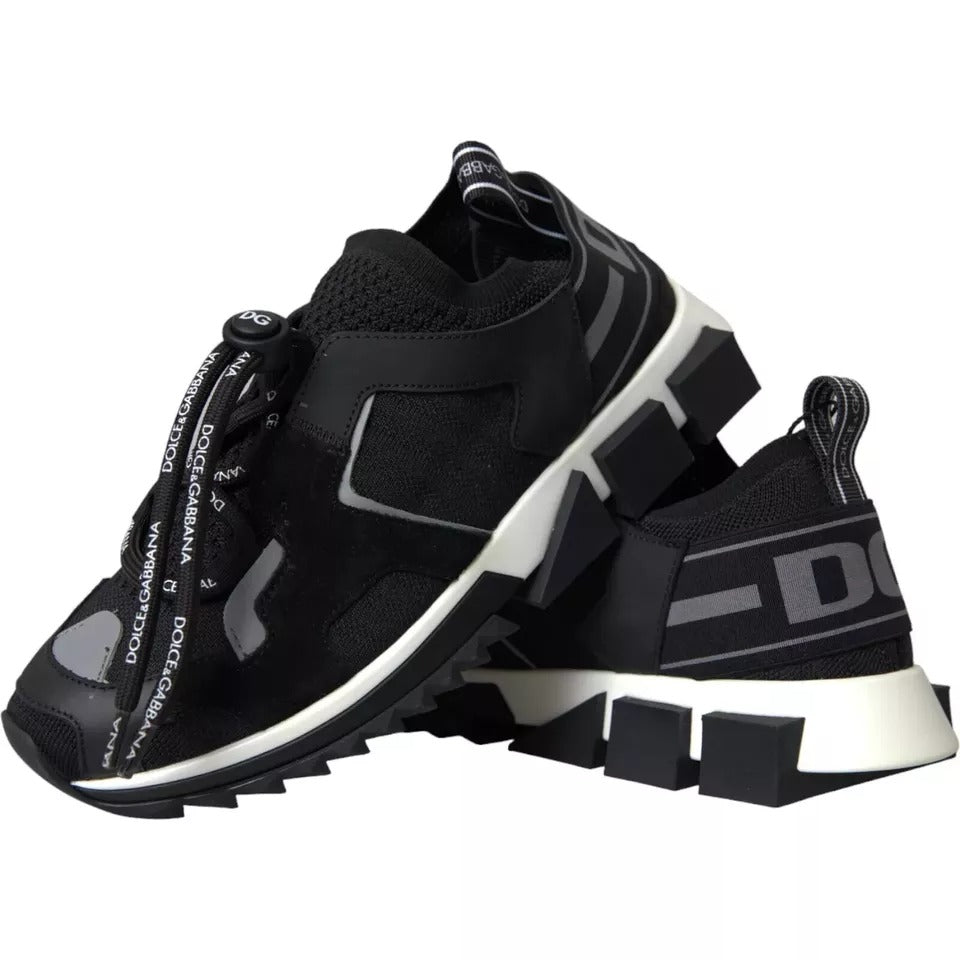 Dolce & Gabbana Schwarz Weiß Logo Sorrento Herren Sneakers Schuhe