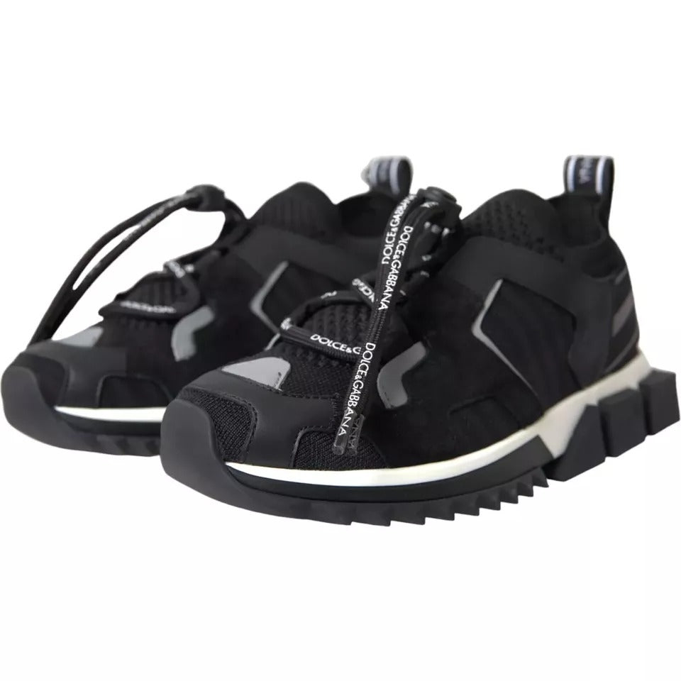 Dolce & Gabbana Schwarz Weiß Logo Sorrento Herren Sneakers Schuhe