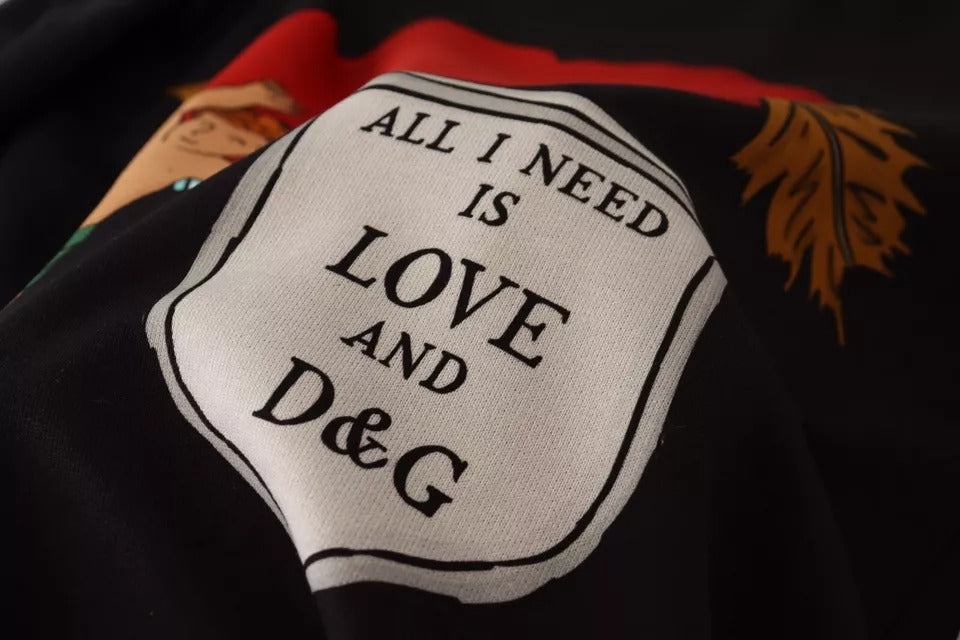 Dolce & Gabbana – Schwarzer Kapuzenpullover mit Cupid-Print