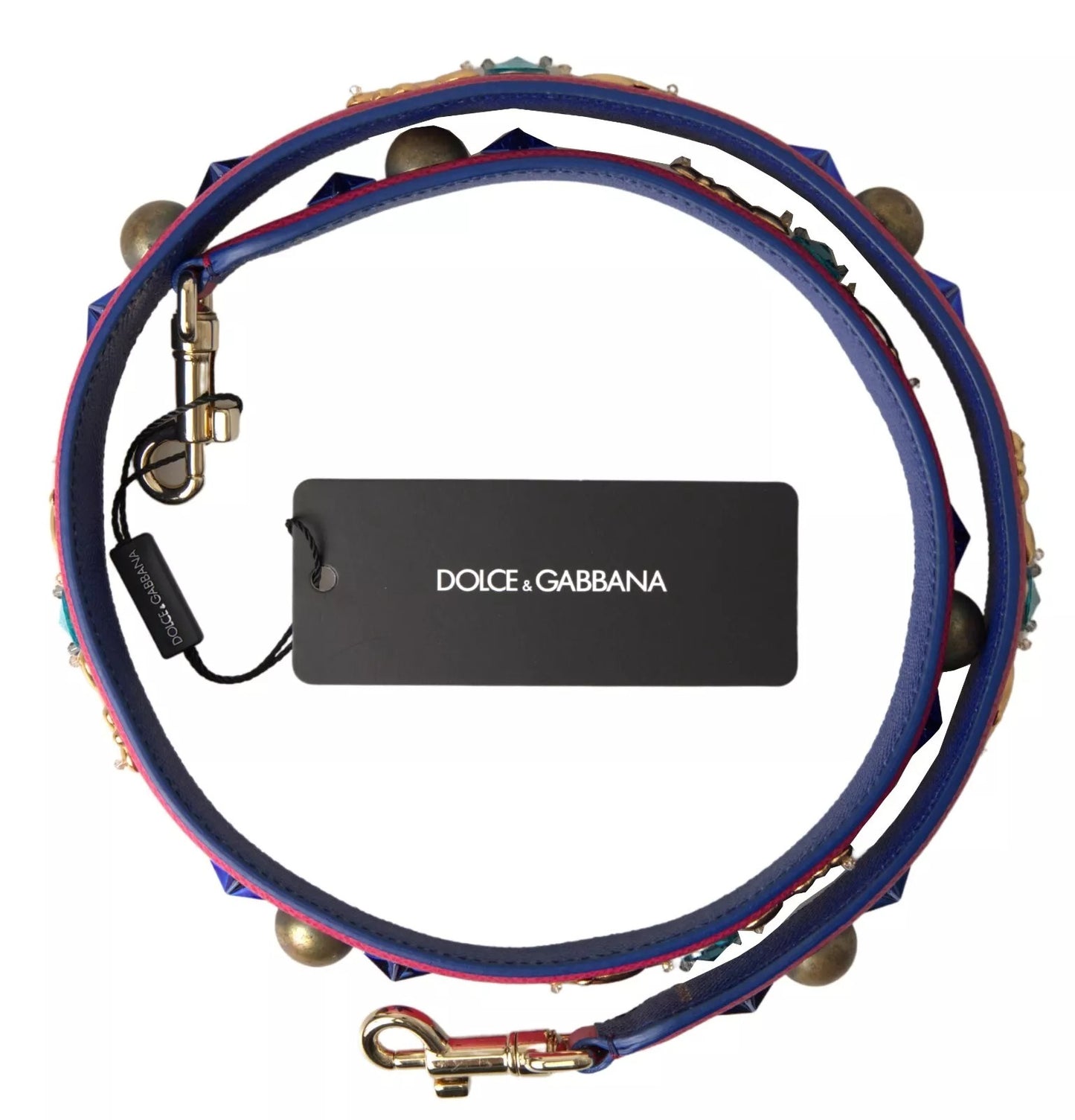 Dolce & Gabbana – Schultergurt aus exotischem Leder mit Nieten in Rosa