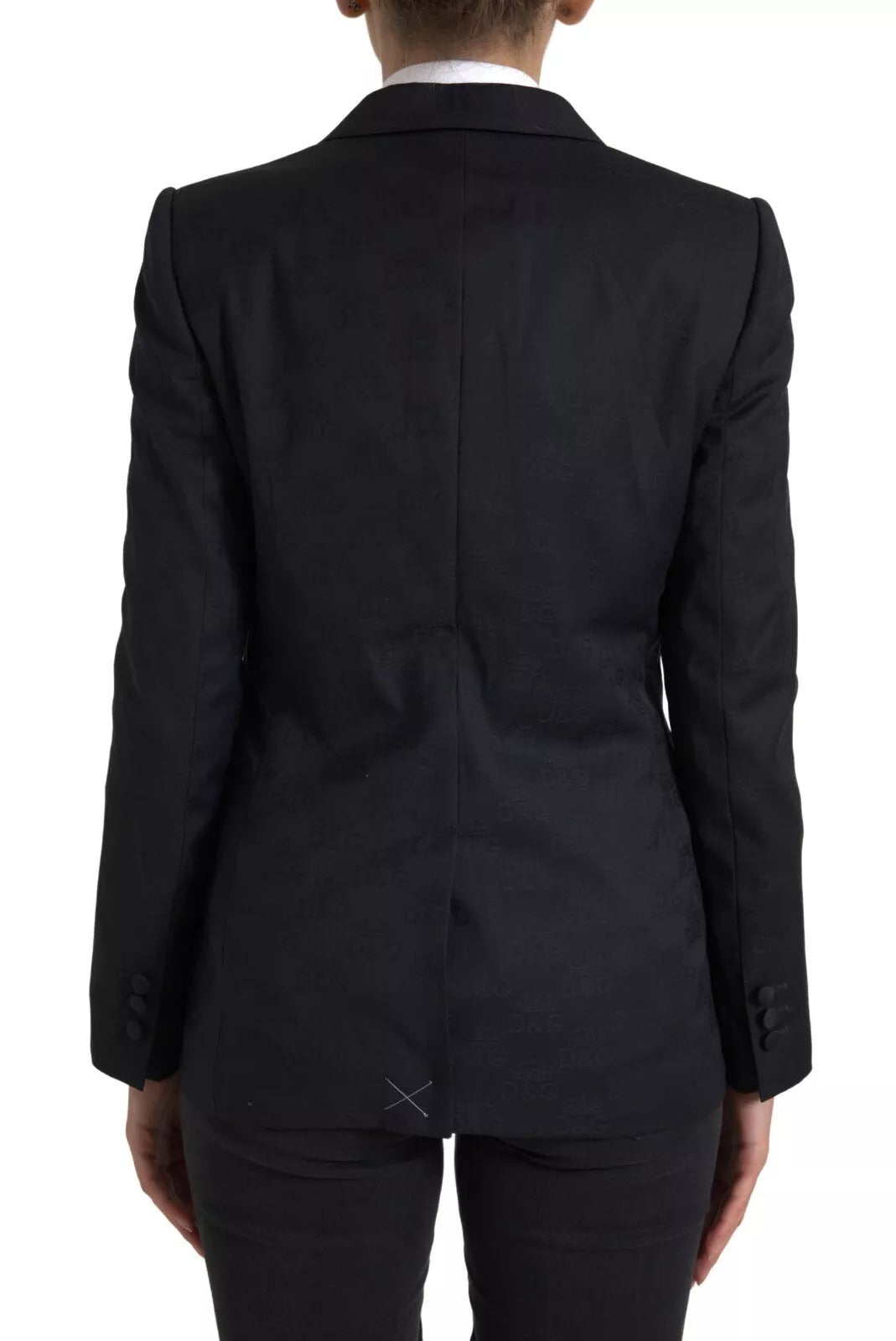 Dolce & Gabbana Schwarzer Langarmmantel Blazerjacke