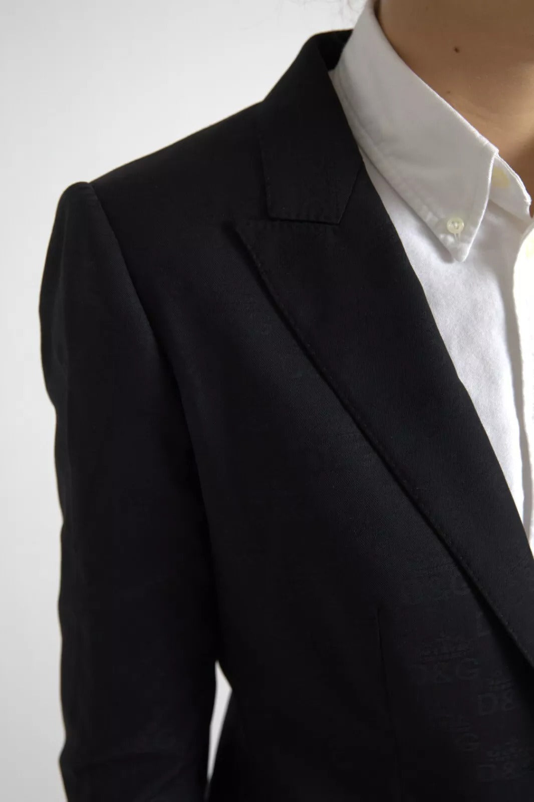 Dolce & Gabbana Schwarzer Langarmmantel Blazerjacke