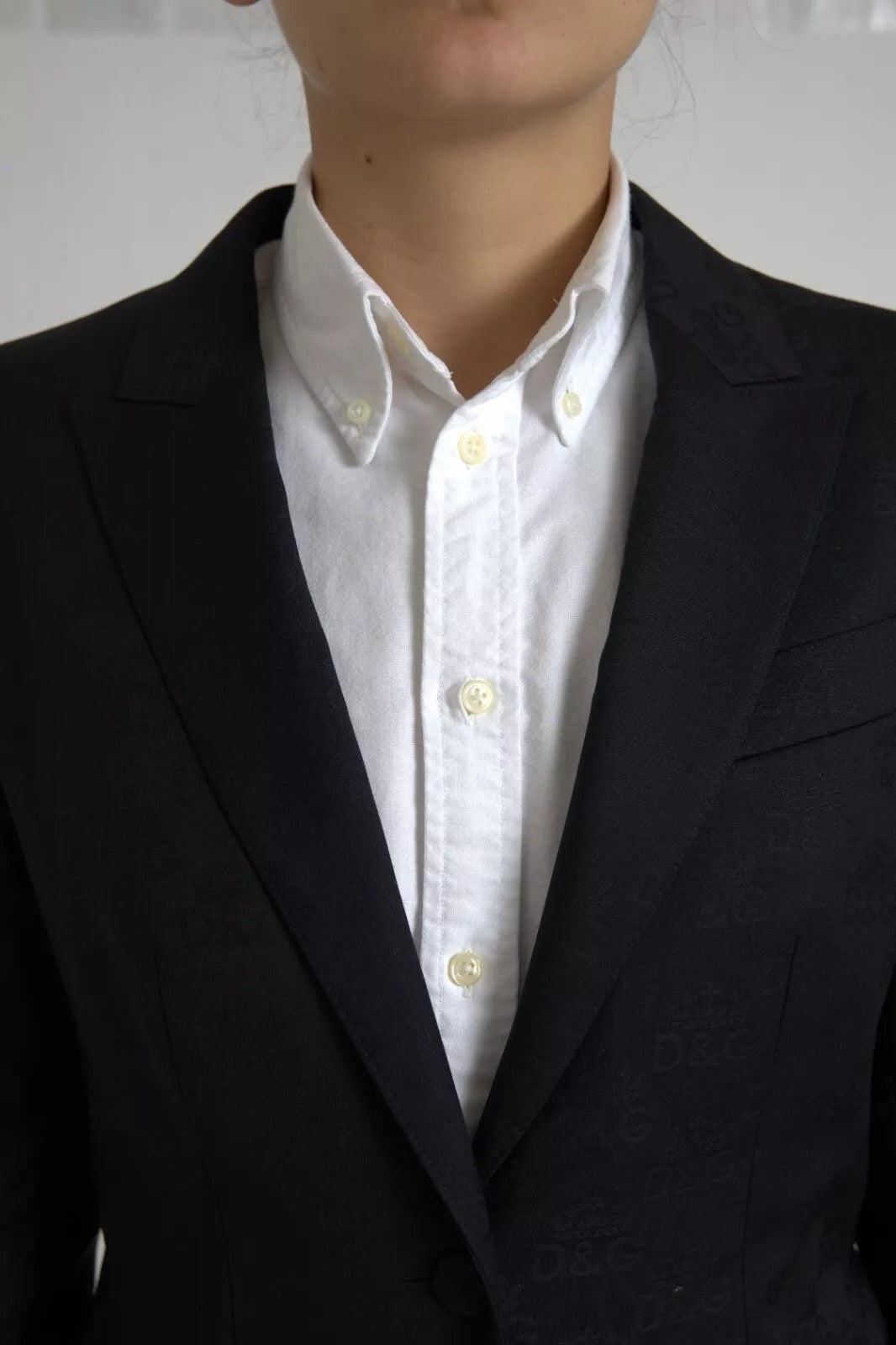 Dolce & Gabbana Schwarzer Langarmmantel Blazerjacke