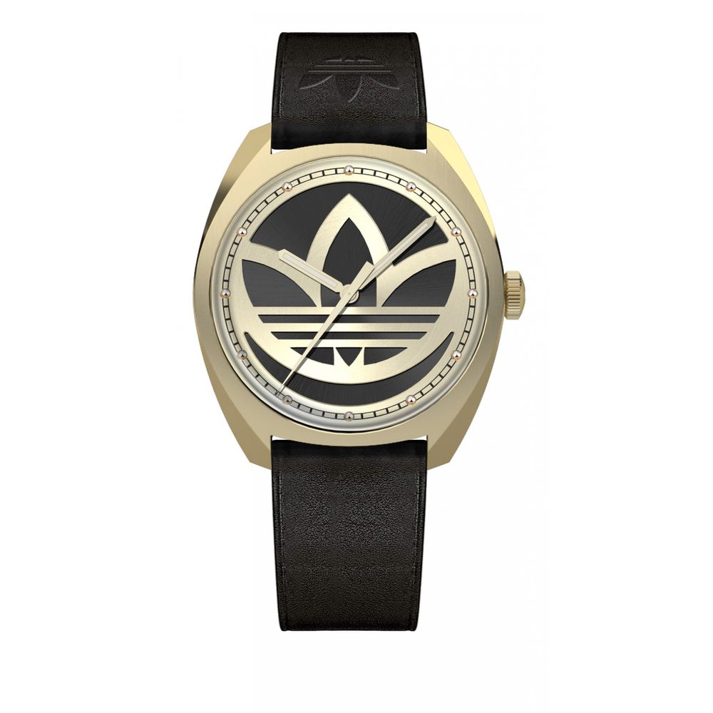 Adidas Schwarze Lederuhr