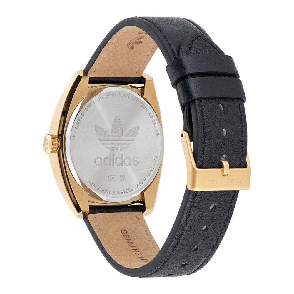 Adidas Schwarze Lederuhr