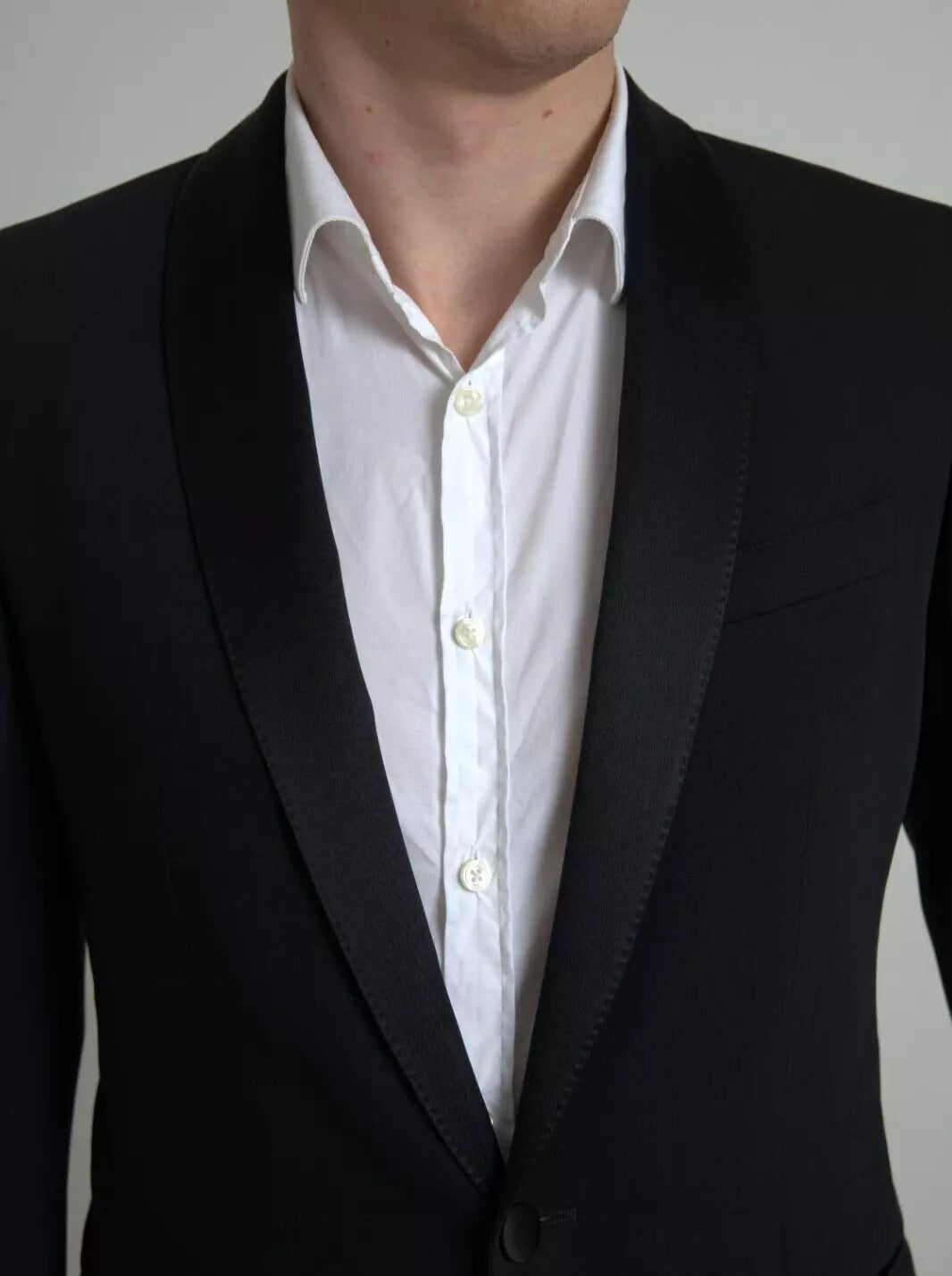 Dolce & Gabbana – Einreihiger MARTINI-Blazer aus schwarzer Wolle