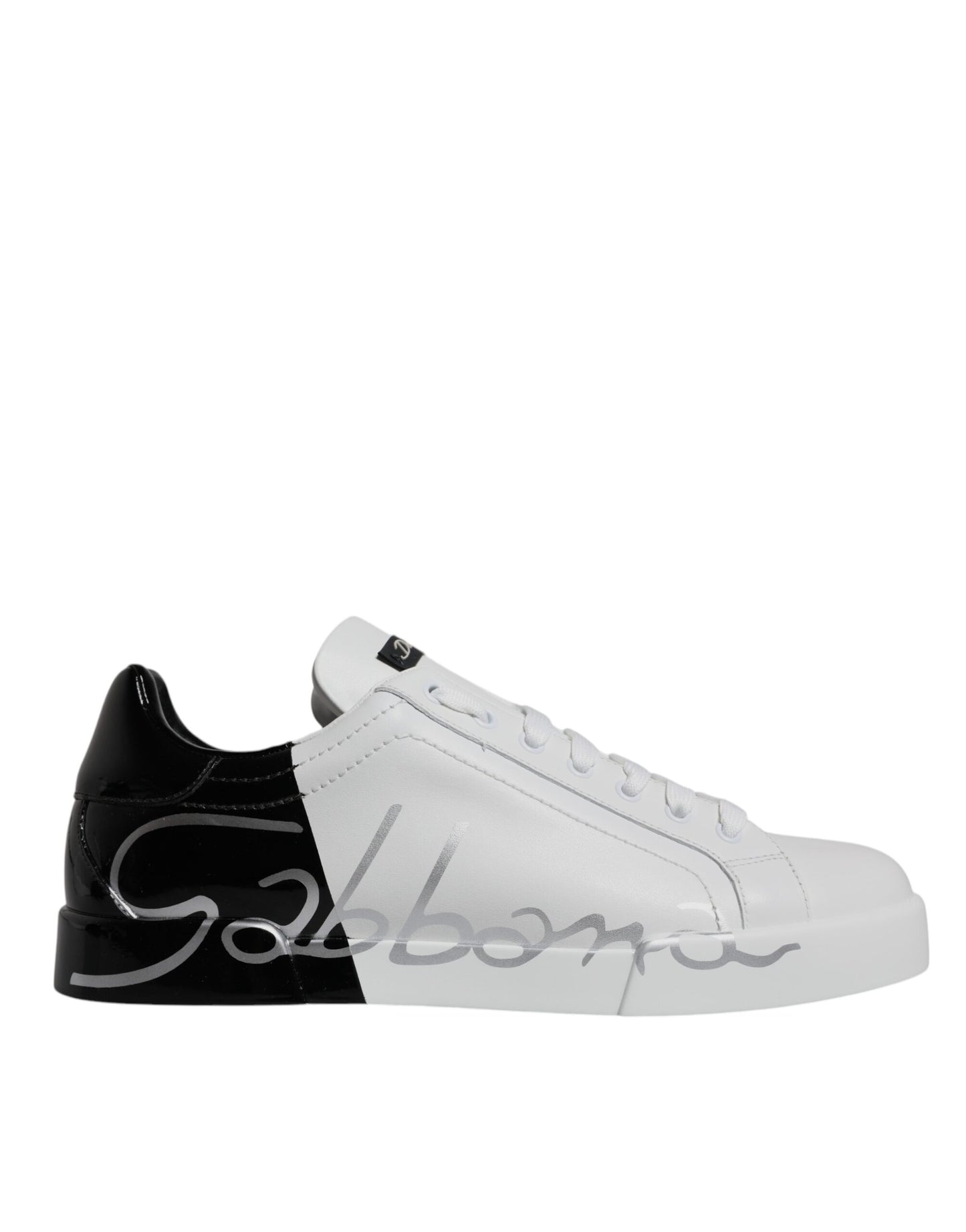Dolce & Gabbana – Portofino-Sneaker mit Logo in Weiß und Schwarz