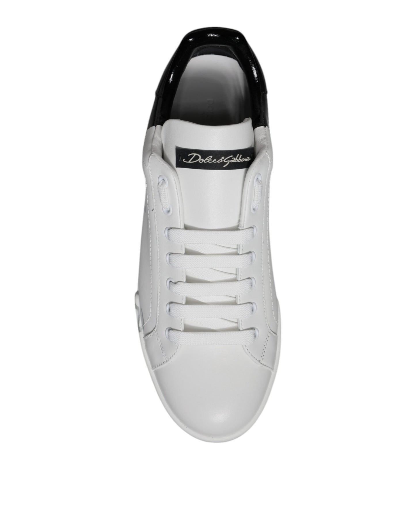 Dolce & Gabbana – Portofino-Sneaker mit Logo in Weiß und Schwarz