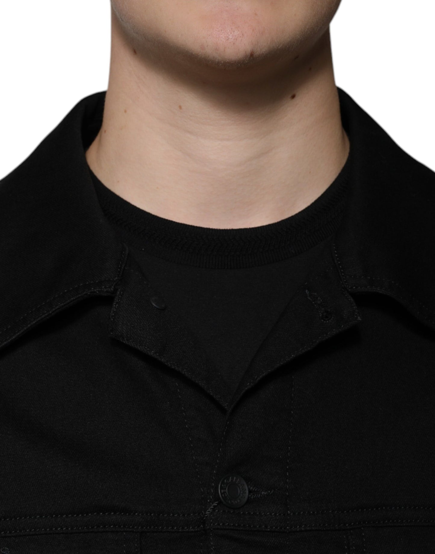 Dolce & Gabbana Schwarze DG-Jeansjacke aus Baumwollstretch