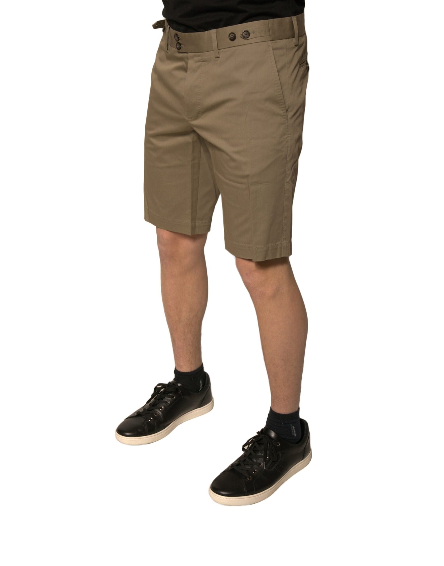 Dolce & Gabbana Braune Chino-Shorts aus Baumwollstretch