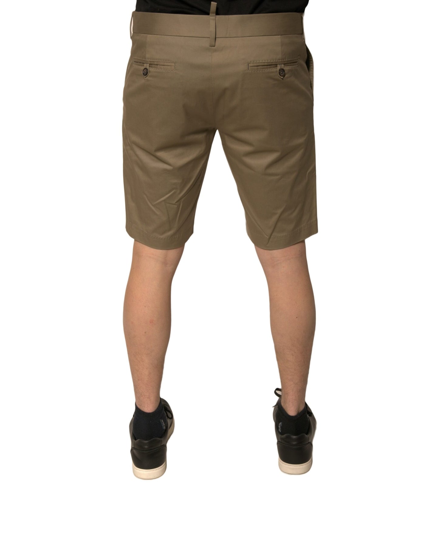 Dolce & Gabbana Braune Chino-Shorts aus Baumwollstretch