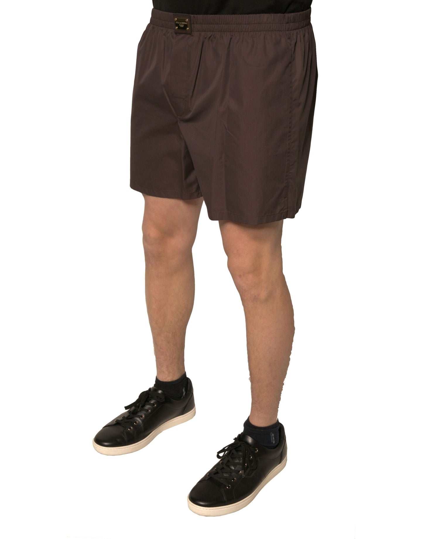 Dolce & Gabbana Herren-Shorts mit mittlerer Taille, braune Baumwollmischung