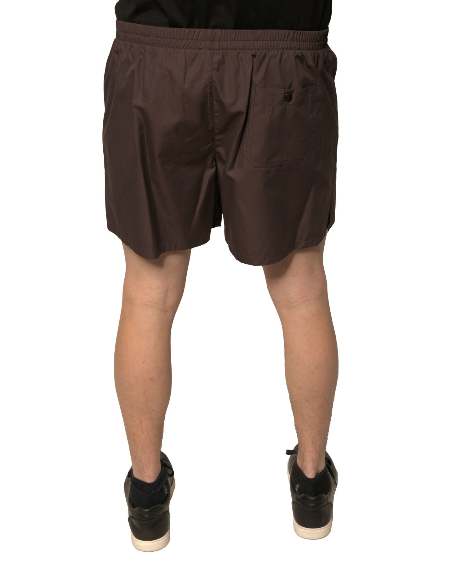 Dolce & Gabbana Herren-Shorts mit mittlerer Taille, braune Baumwollmischung