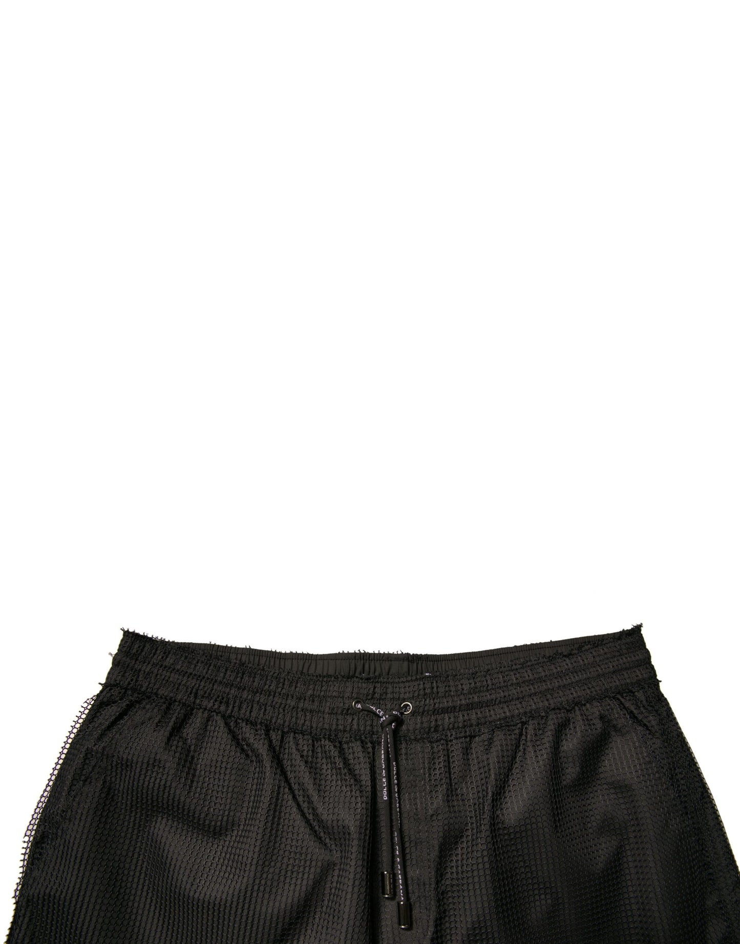 Dolce & Gabbana Schwarze Shorts aus Polyesterjersey mit mittlerer Taille