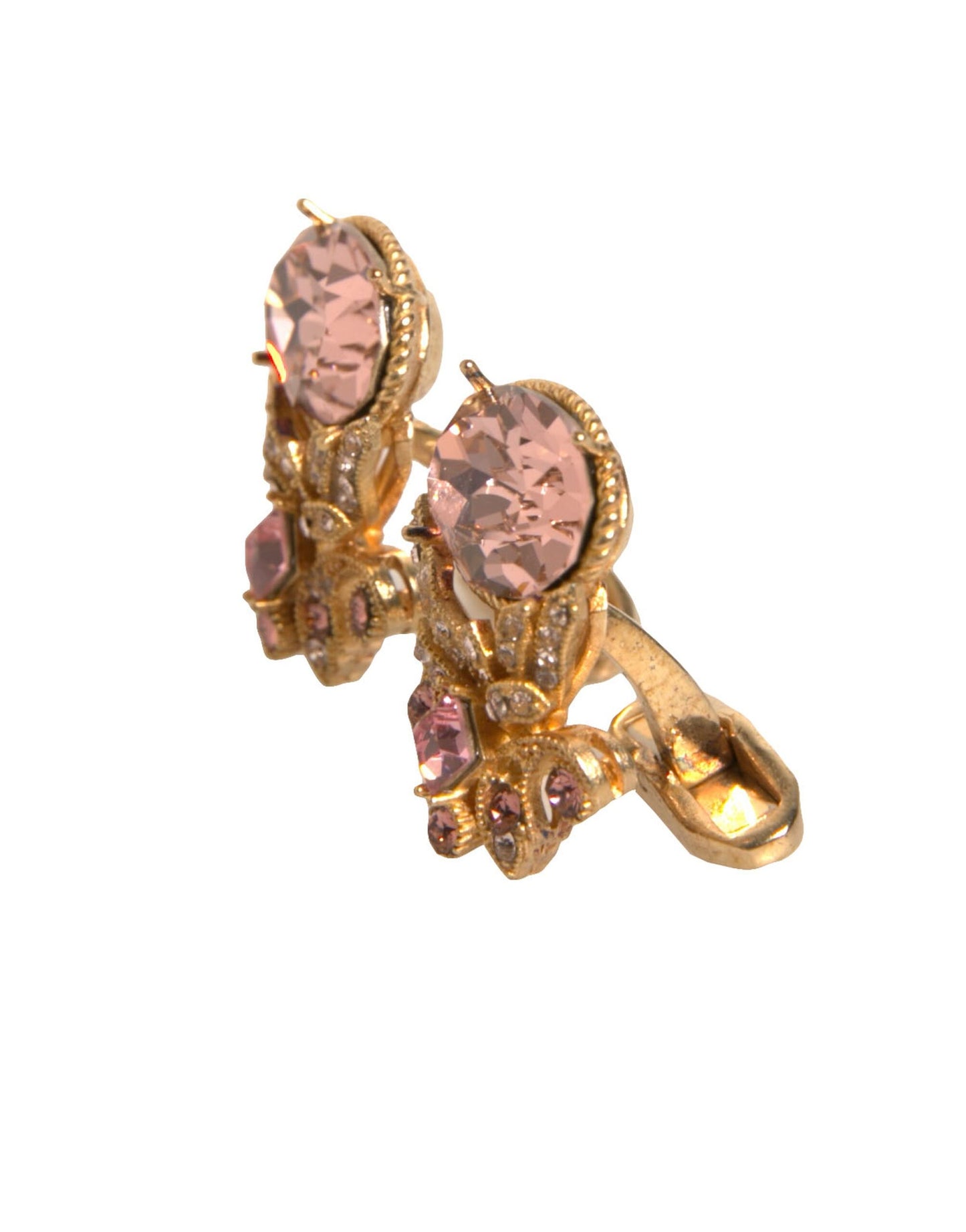 Dolce & Gabbana – Manschettenknopf aus 925er Sterlingsilber mit Kristallen, goldfarben