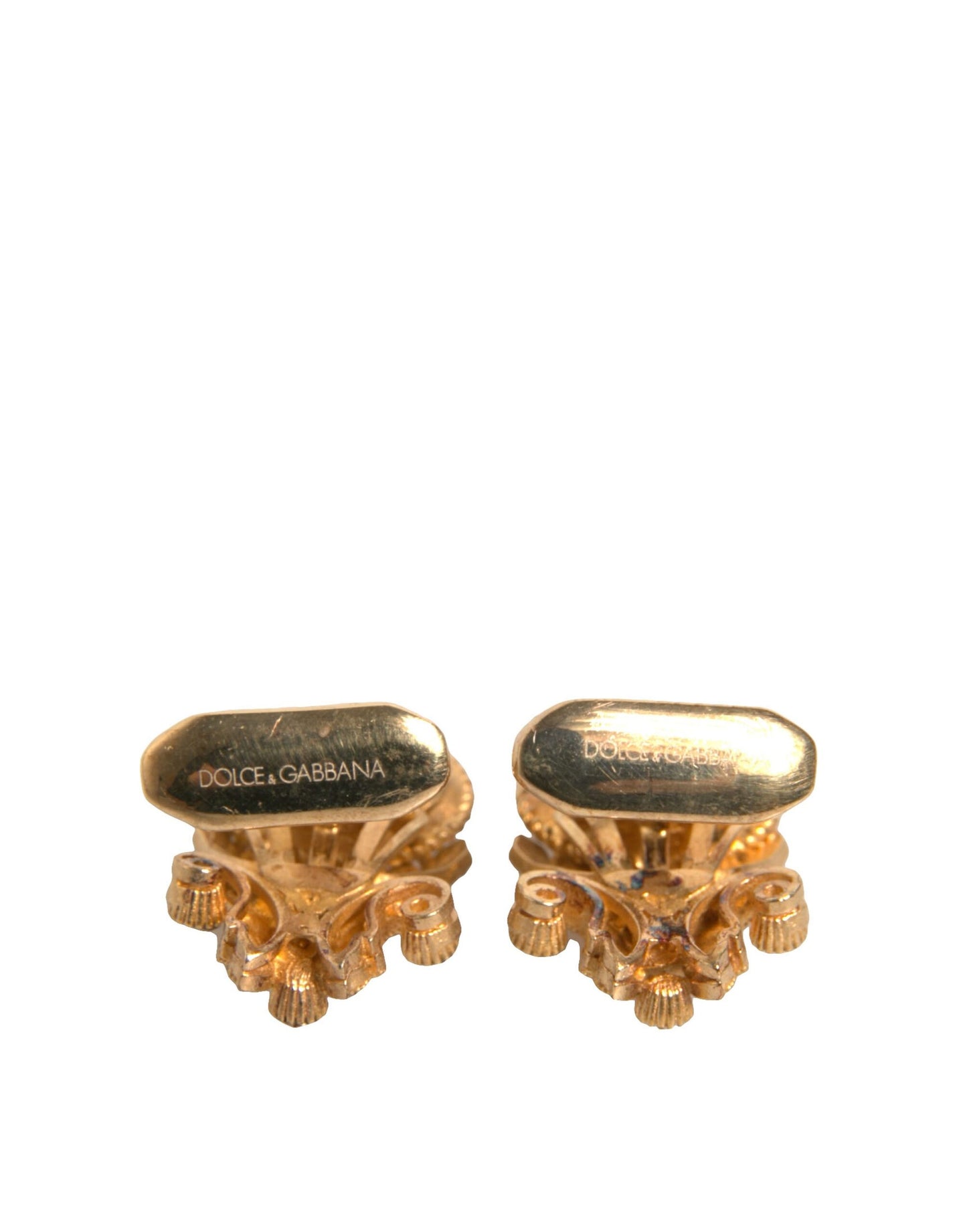 Dolce & Gabbana – Manschettenknopf aus 925er Sterlingsilber mit Kristallen, goldfarben