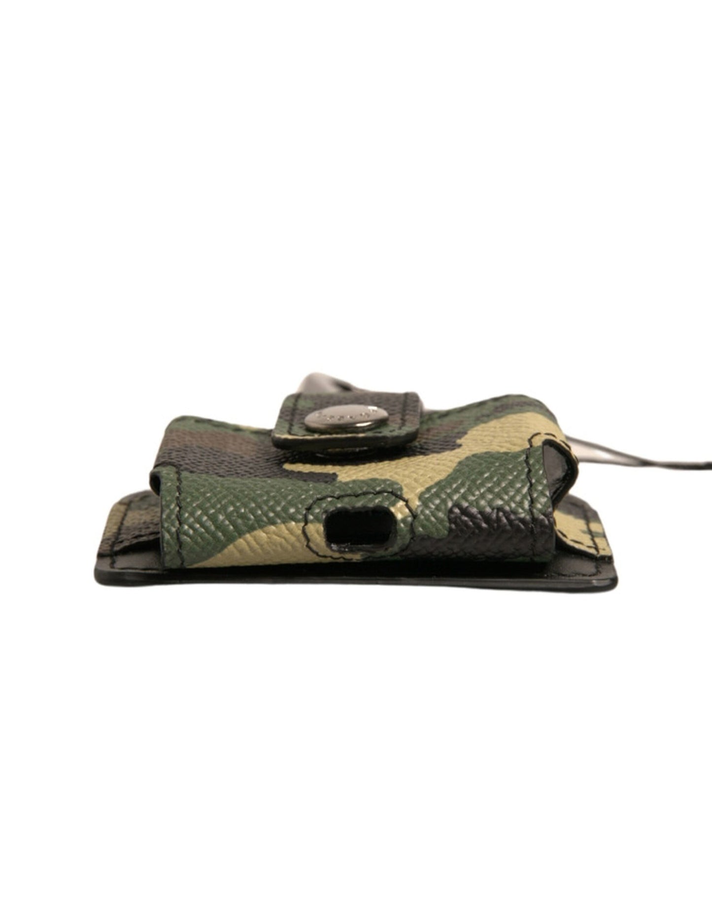 Dolce & Gabbana – Airpods-Hülle aus mehrfarbigem Camouflage-Leder und Metall