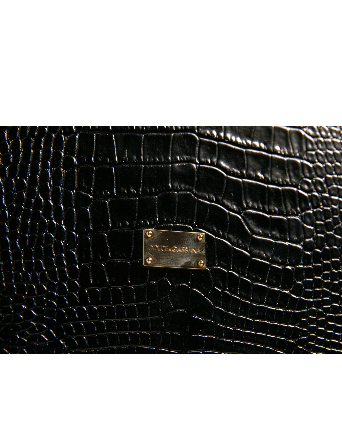 Dolce & Gabbana Elegante Kataloghülle mit Logo-Plakette aus schwarzem Leder