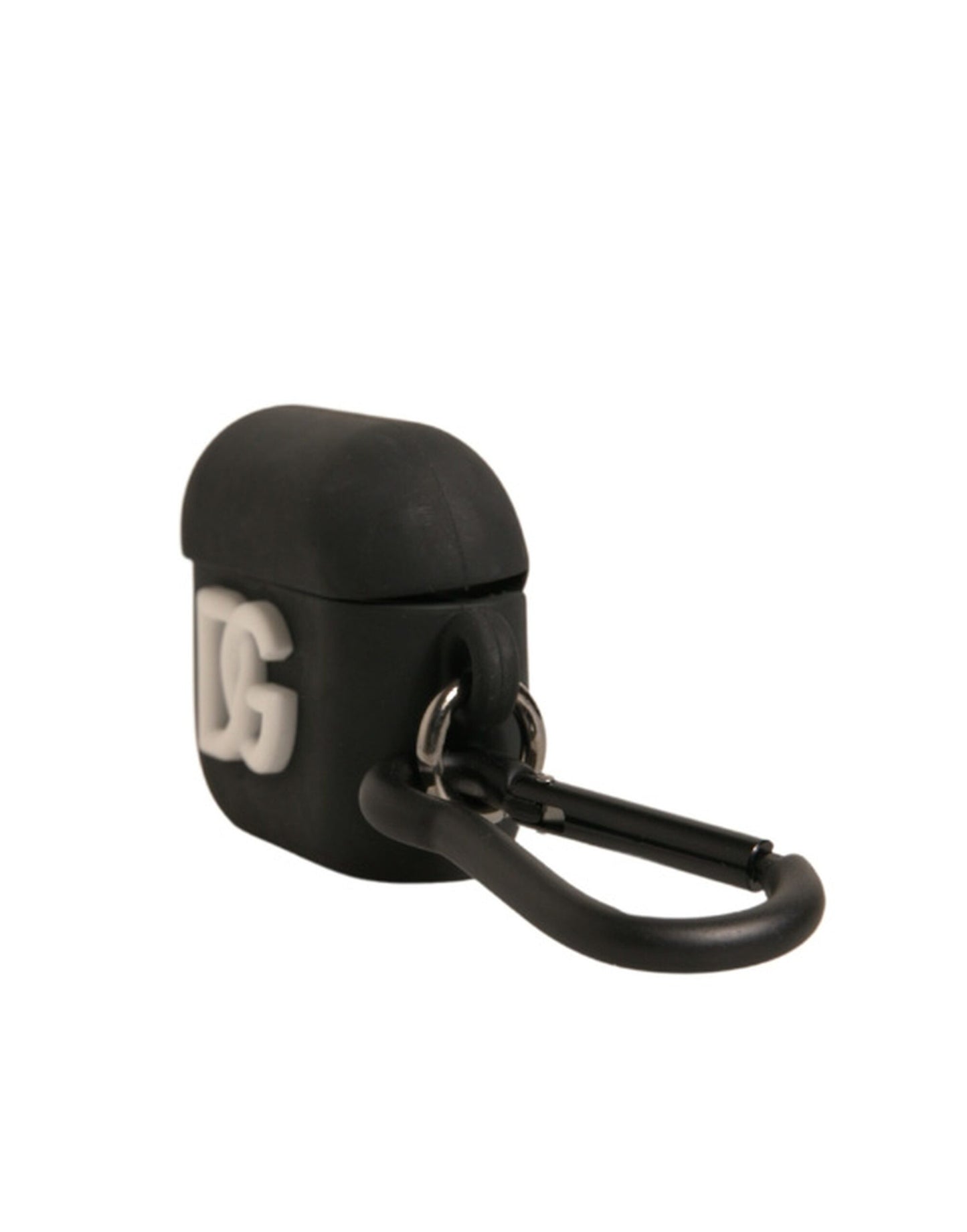 Dolce & Gabbana – Airpods-Hülle aus schwarzem Silikonkautschuk mit Logoprägung
