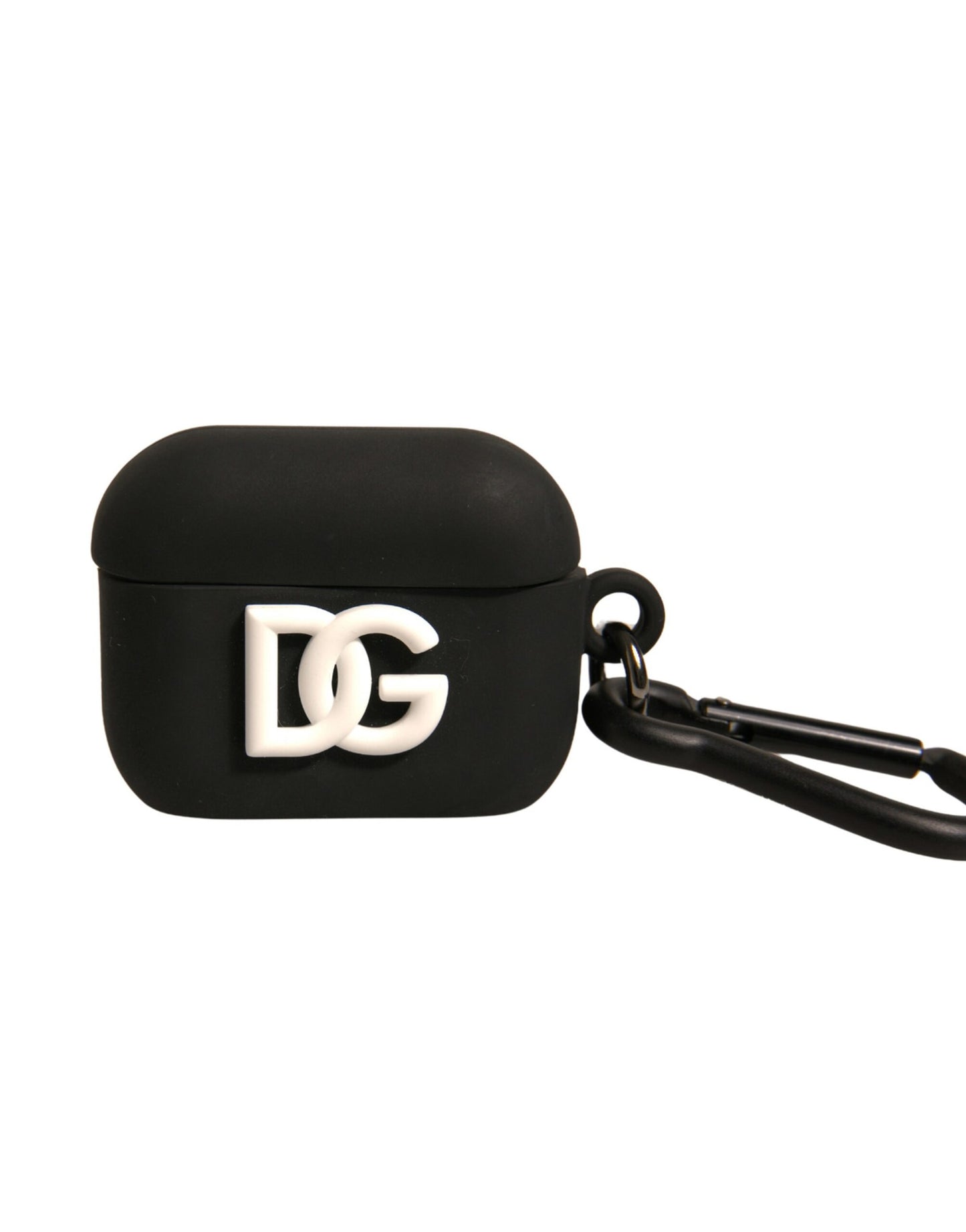 Dolce & Gabbana – Airpods-Hülle aus schwarzem Silikonkautschuk mit Logoprägung