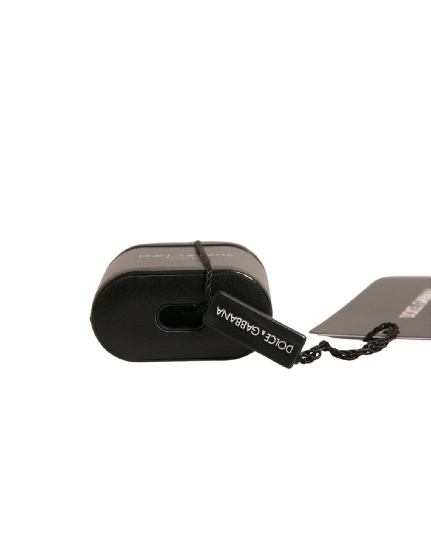 Dolce & Gabbana – Airpods-Hülle mit Klapphalter und Logo-Print in Schwarz aus PVC