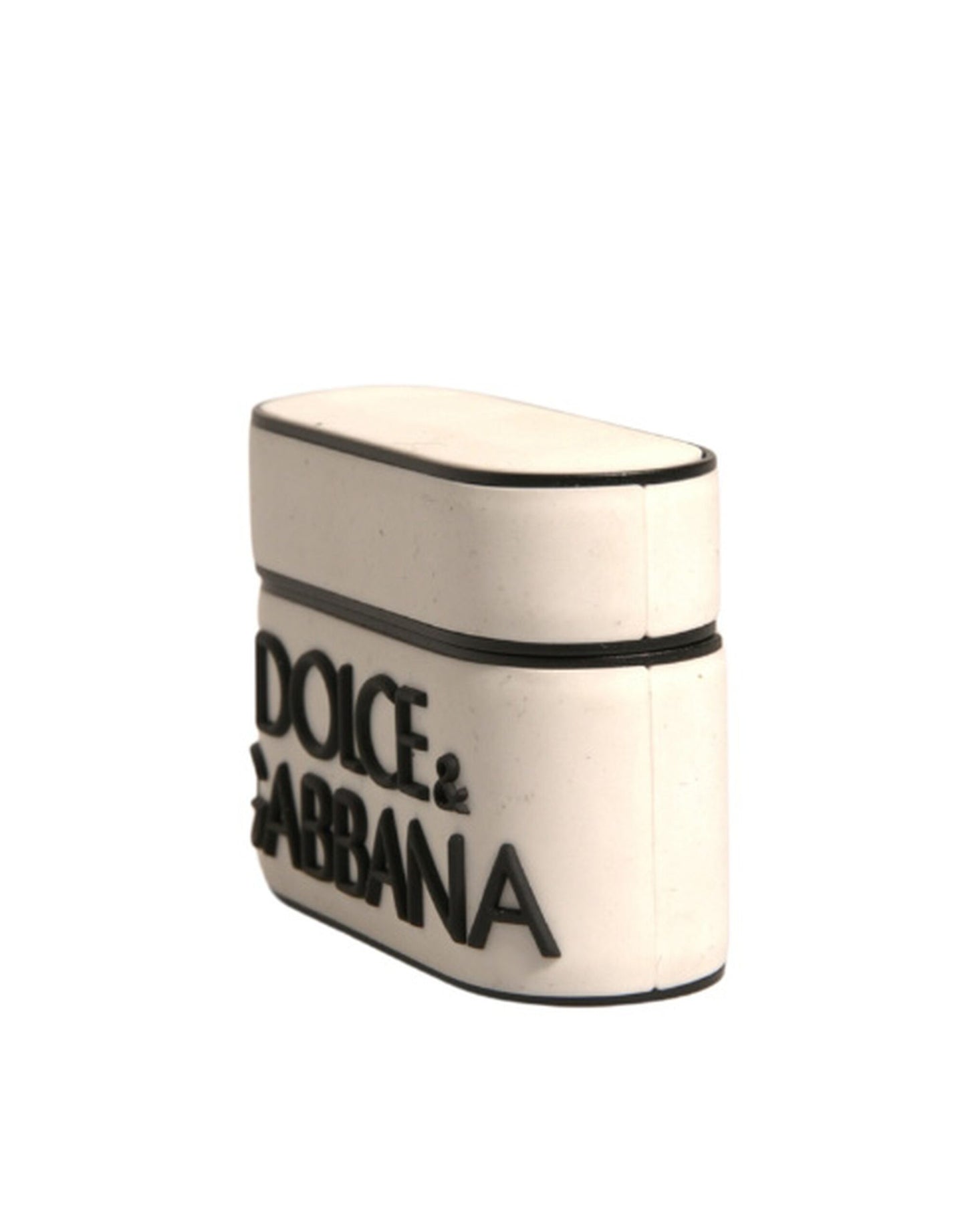 Dolce & Gabbana – Airpods-Hülle aus weißem PVC mit geprägtem Logo