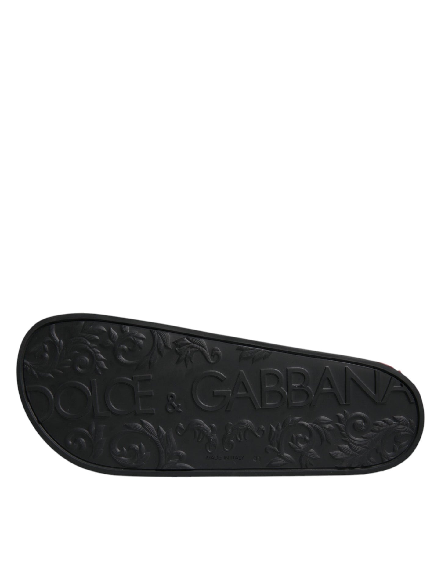 Dolce & Gabbana Schwarze Leder-Sandalen, Strandschuhe