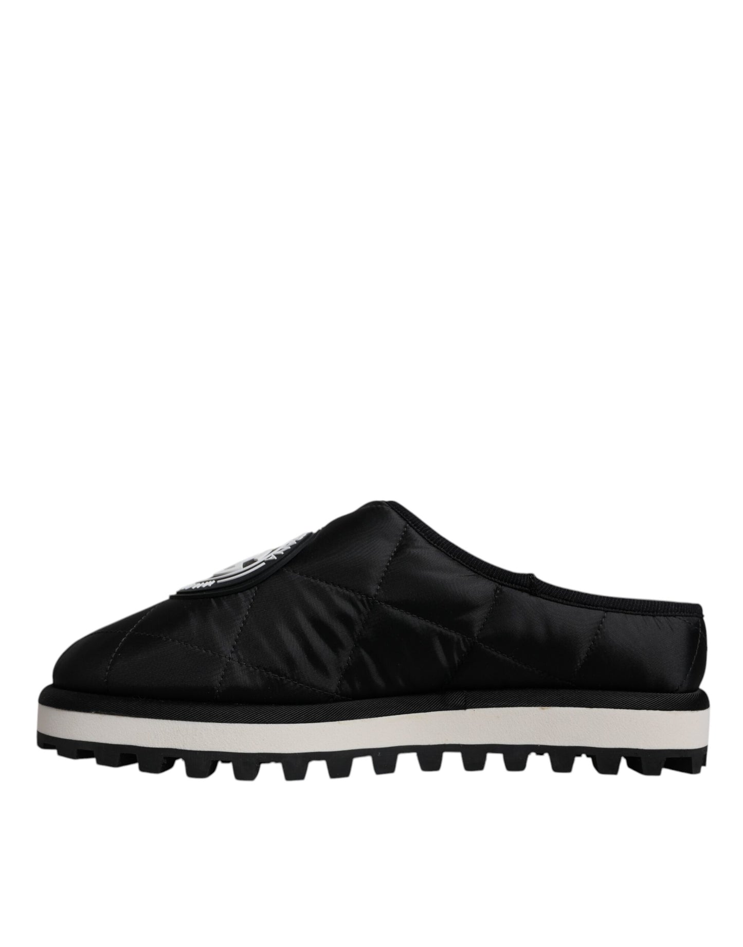 Dolce & Gabbana – Sandalen mit gestepptem Logo-Patch aus schwarzem Nylon