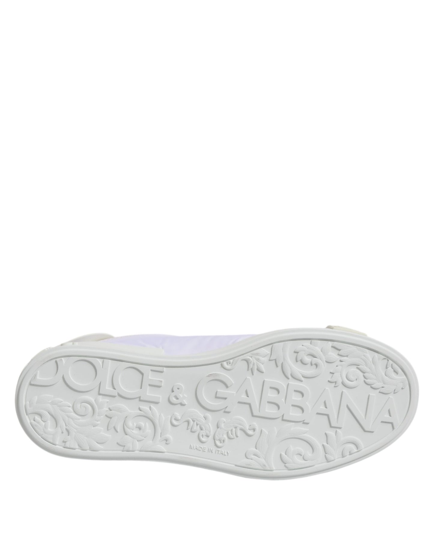 Dolce & Gabbana Weiße Nylon Leder Low Top Sneakers Schuhe
