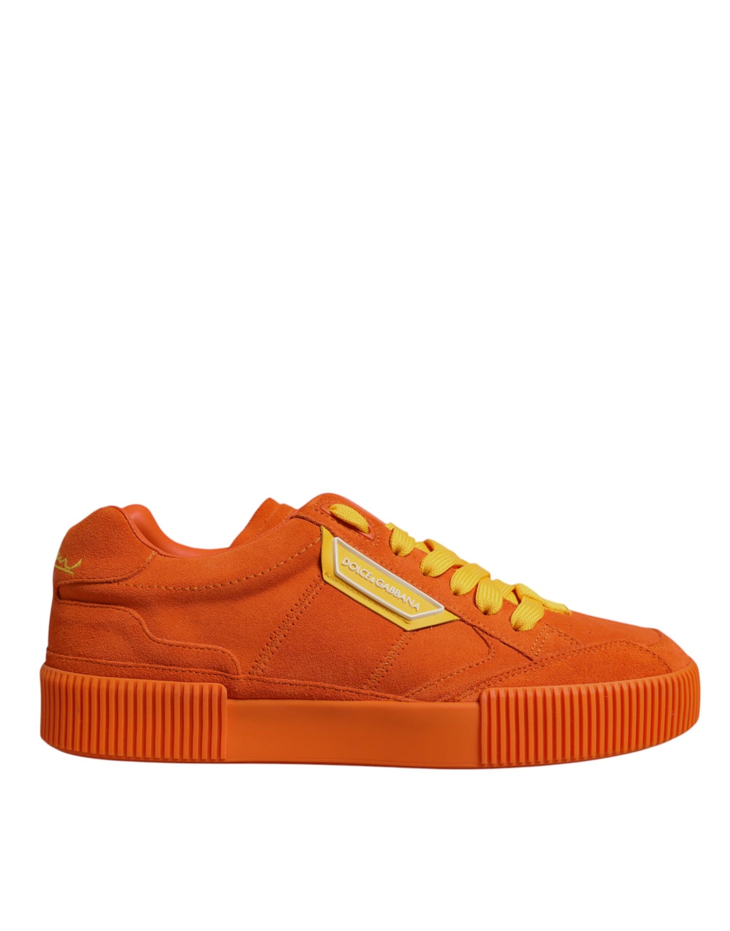 Dolce & Gabbana Orange Miami Leder Low Top Sneakers Schuhe
