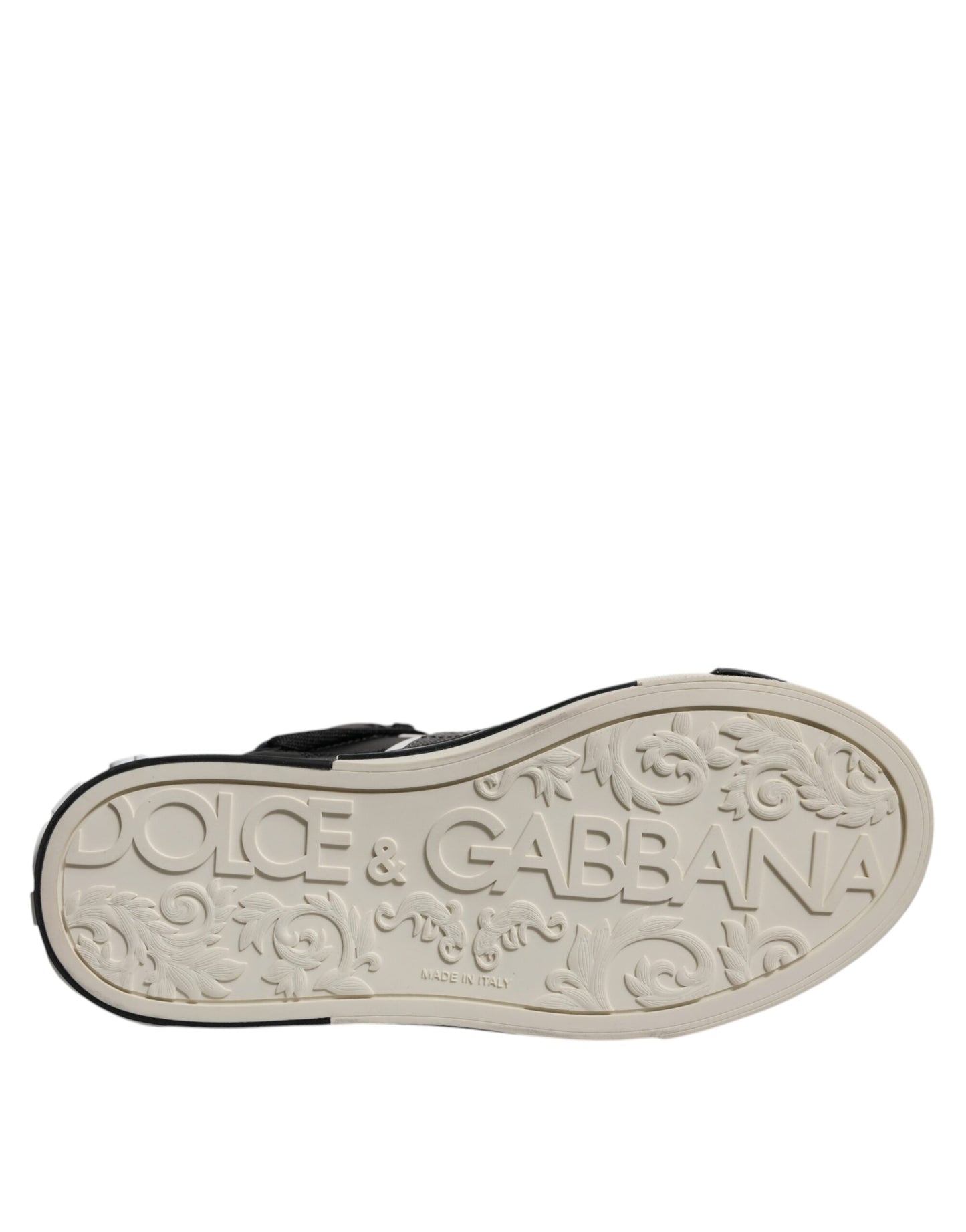 Dolce & Gabbana – Hohe Sneaker aus schwarzem und silbernem Leder