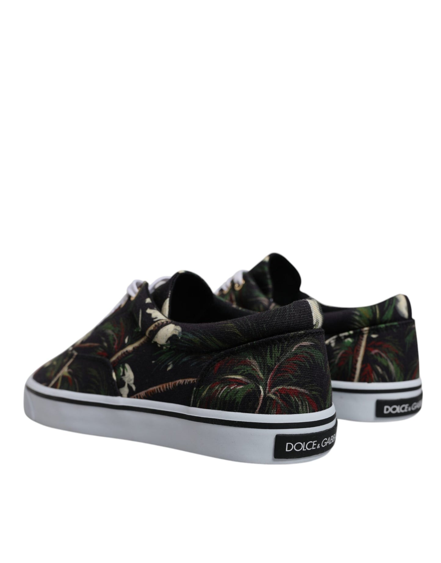 Dolce & Gabbana – Schwarze Sneakers mit tropischem Print