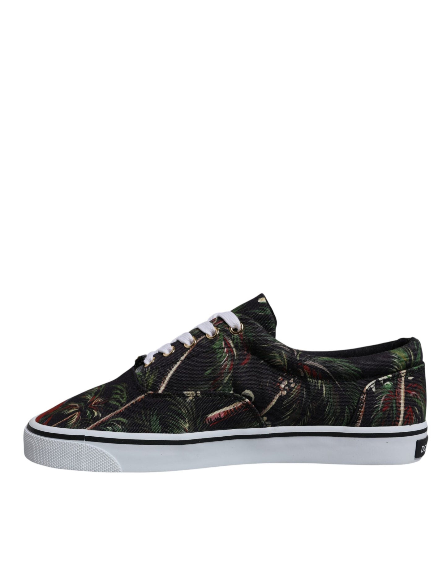 Dolce & Gabbana – Schwarze Sneakers mit tropischem Print