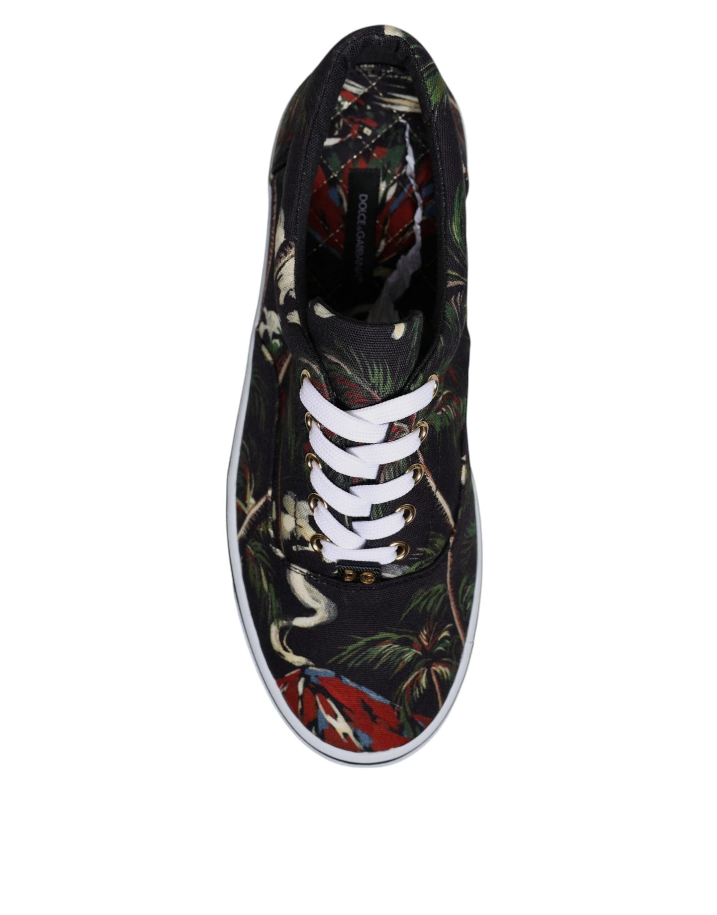 Dolce & Gabbana – Schwarze Sneakers mit tropischem Print