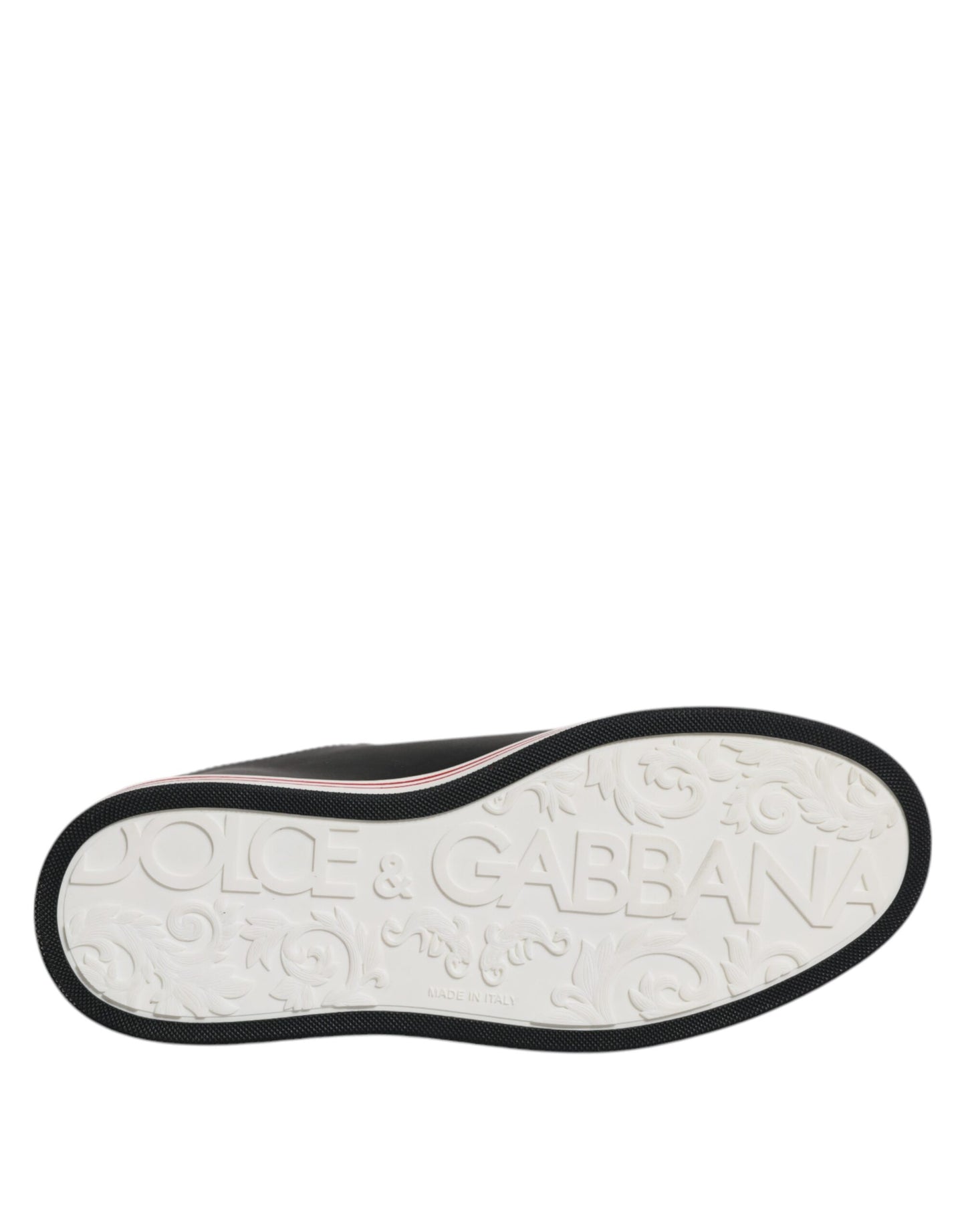 Dolce & Gabbana Herren Sneakers aus schwarzem Leder mit niedrigem Schaft