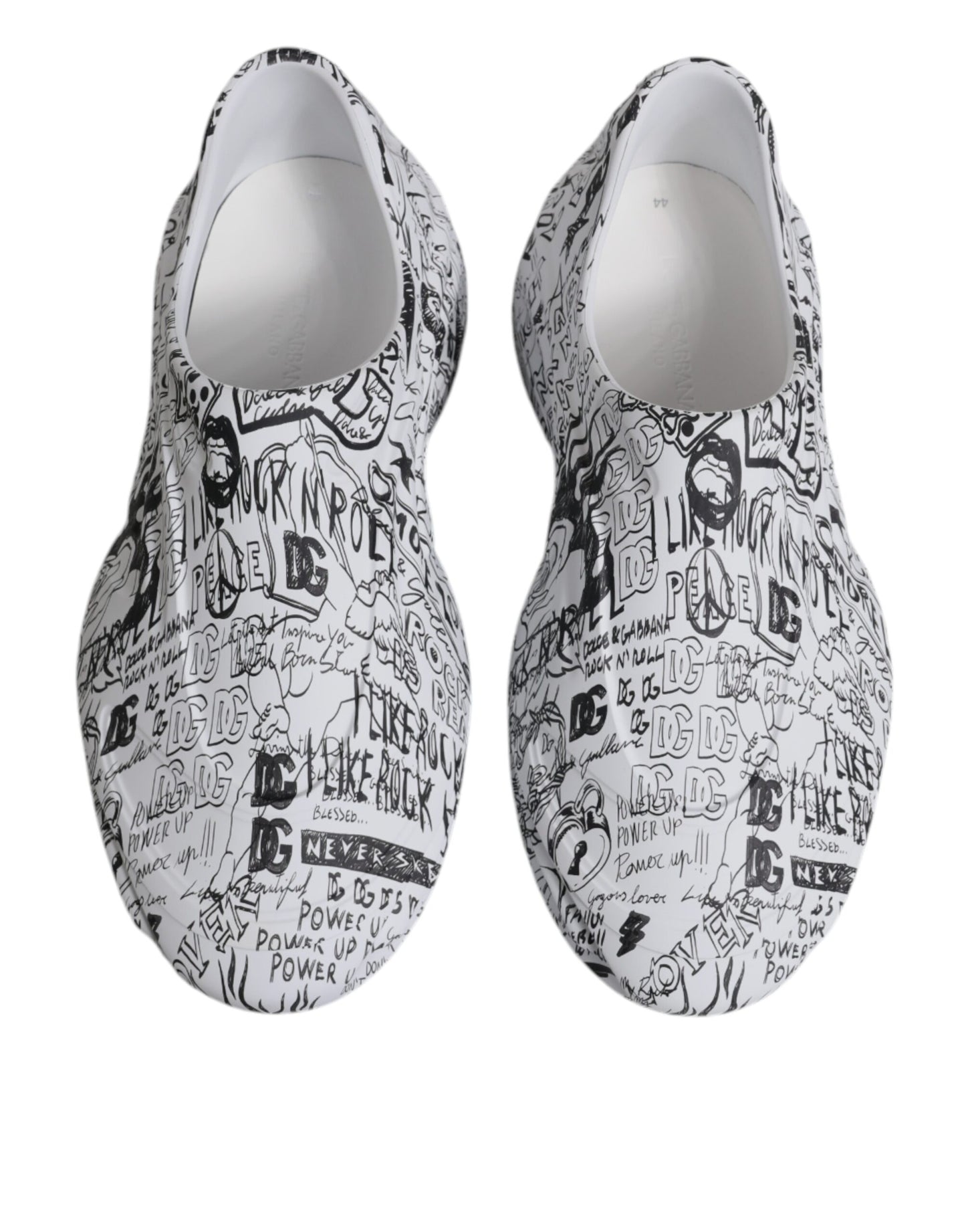 Dolce & Gabbana Daymaster Sneakers in Weiß und Schwarz mit Graffiti-Motiv