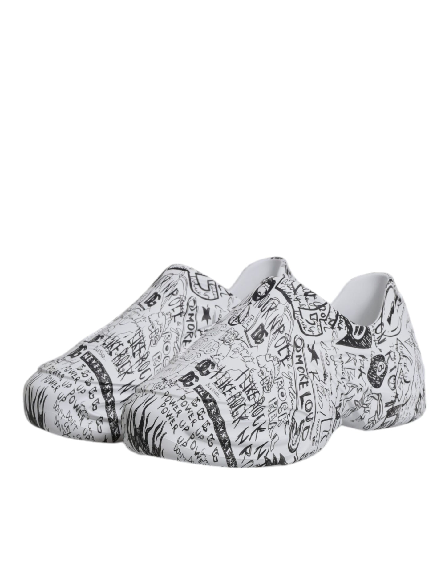 Dolce & Gabbana Daymaster Sneakers in Weiß und Schwarz mit Graffiti-Motiv