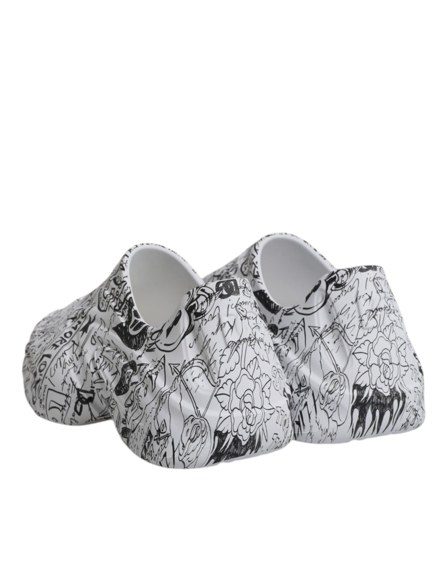 Dolce & Gabbana Daymaster Sneakers in Weiß und Schwarz mit Graffiti-Motiv