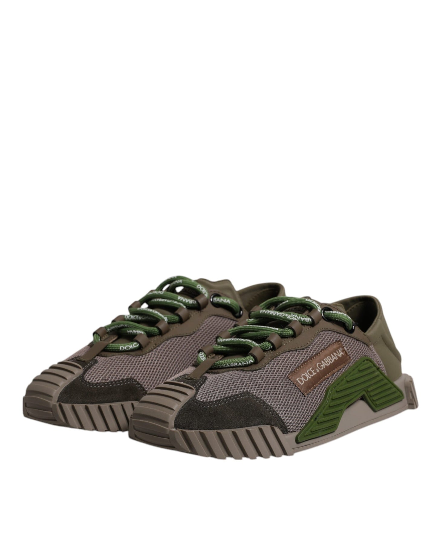 Dolce & Gabbana Army Green Low Top NS1 Herren Sneakers Schuhe